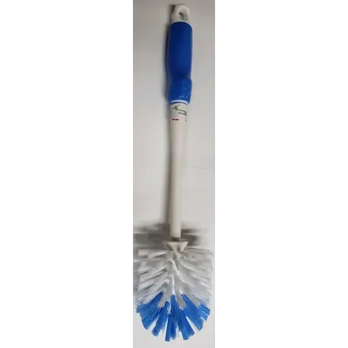 TOILET BOWL BRUSH SOFT BLUE HANDLE BLUE/WHITE BRISTLES